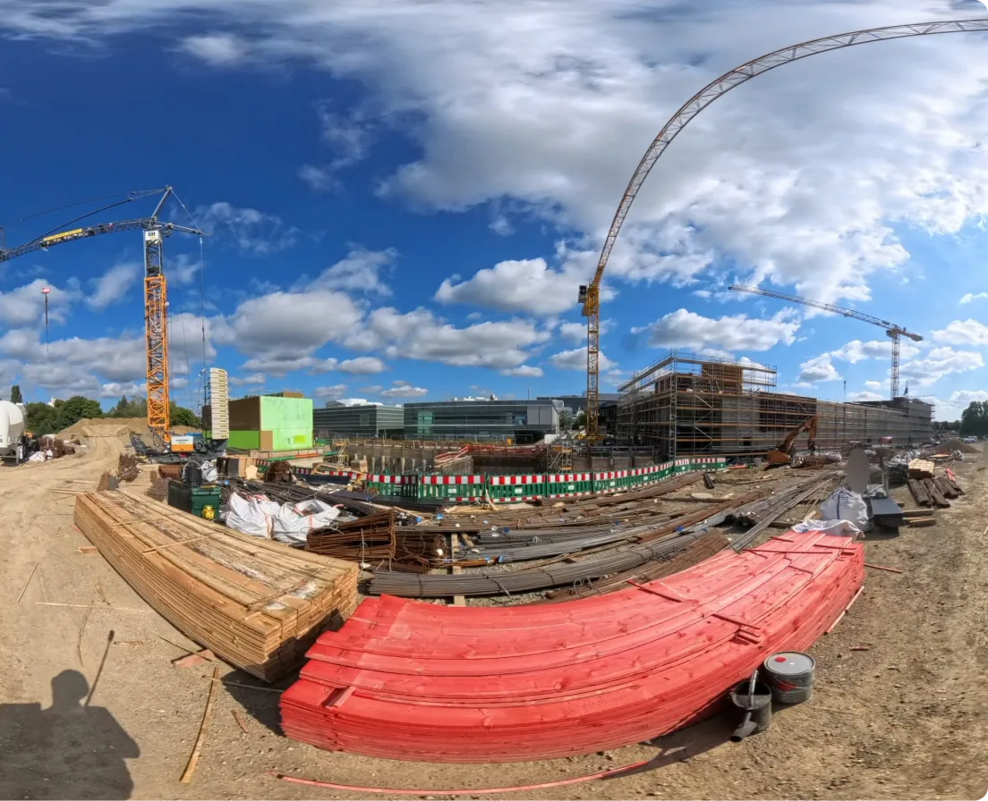 Outdoor 360° capture — materials storage