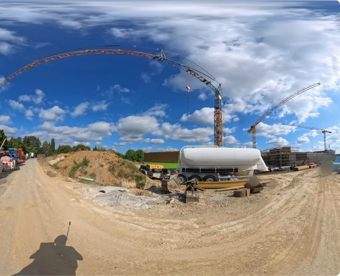 Outdoor 360° capture — site road