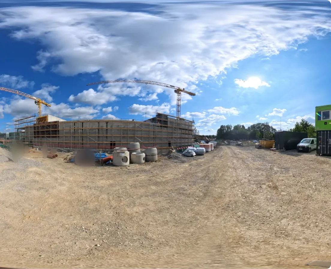 Outdoor 360° capture — formwork area