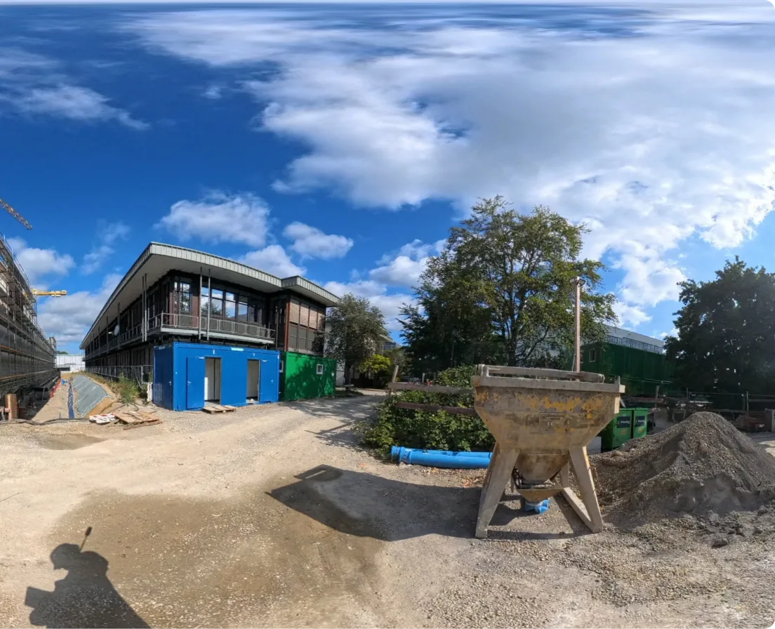 Outdoor 360° capture — site offices