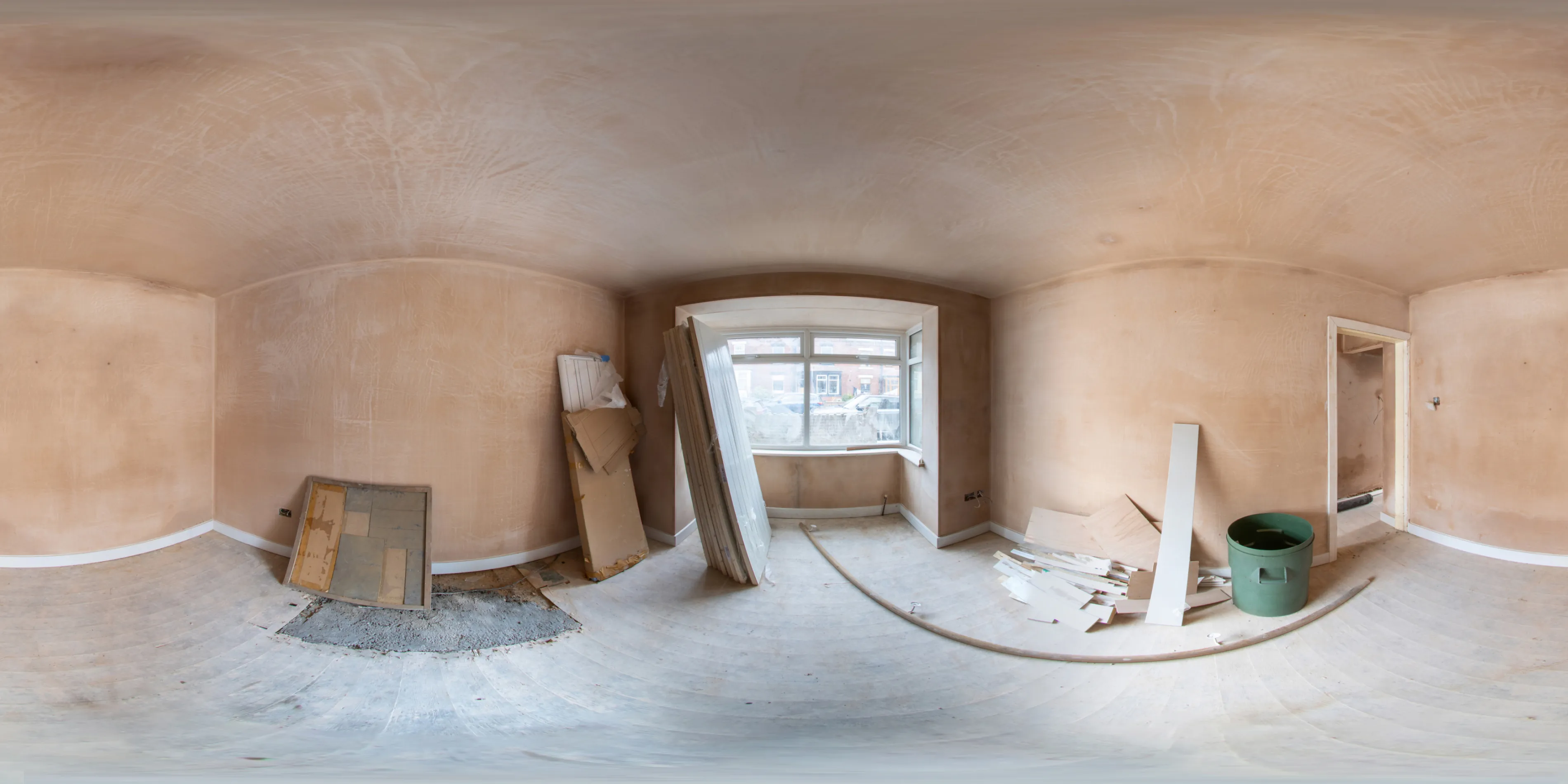 360° capture — plastered stage