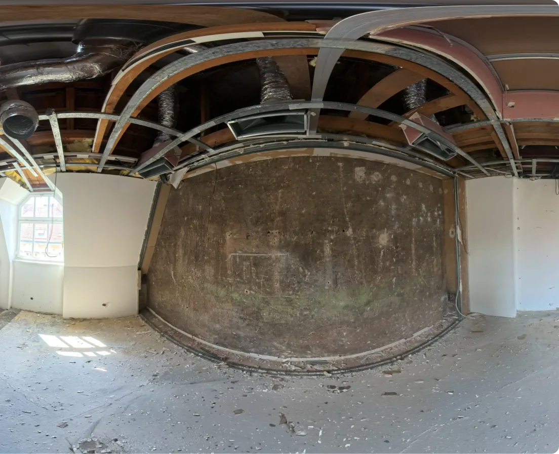 360° capture — behind the wall