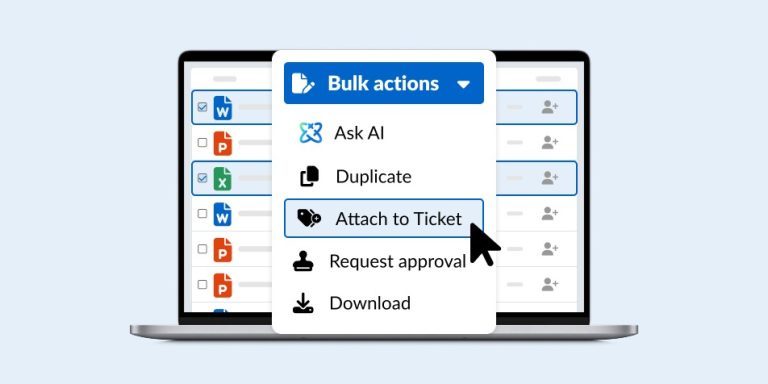 Document Management: Attach files from Documents to Tickets