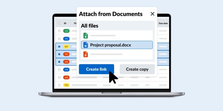 Document Management: Link files from Documents to Tickets